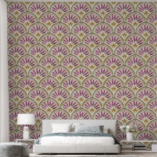 Vintage Fan Palm Watercolor Pattern Wallpaper