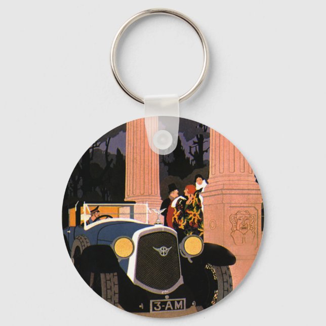 Vintage Fancy Travel, Elegant Convertible Car Key Ring (Front)