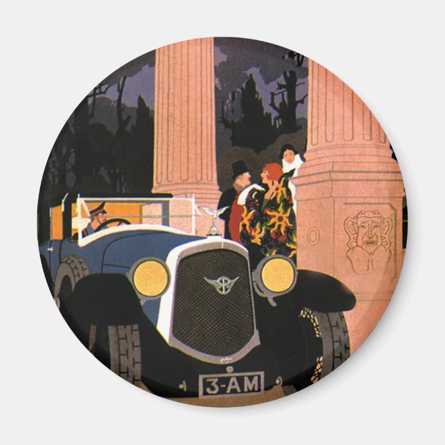 Vintage Fancy Travel, Elegant Convertible Car Magnet (Front)
