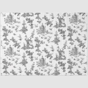Vintage Fantastic Fountains and Trees Toile-B & W Tissue Paper