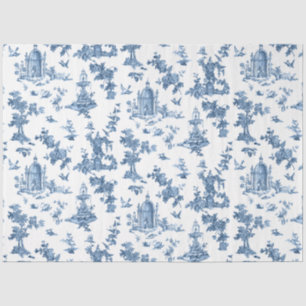 Vintage Fantastic Fountains and Trees Toile-Blue Tissue Paper