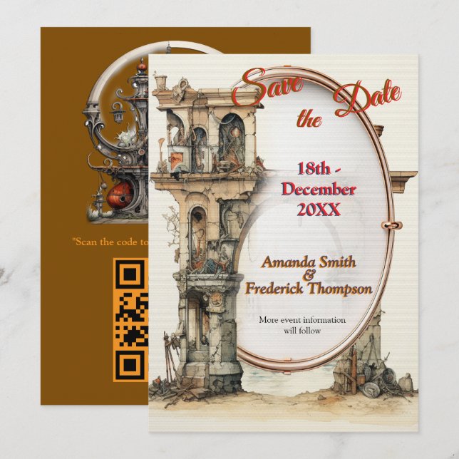 Vintage Fantasy Art Invitation (Front/Back)