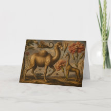 Vintage Fantasy Botanical Animal Oil Painting