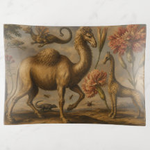 Vintage Fantasy Botanical Animal Oil Painting