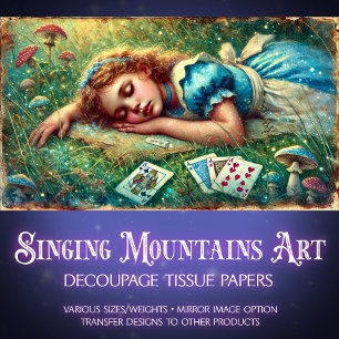 Vintage Fantasy Illustration Alice Dream Decoupage Tissue Paper