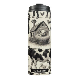 Vintage Farm Animals Painting Thermal Tumbler