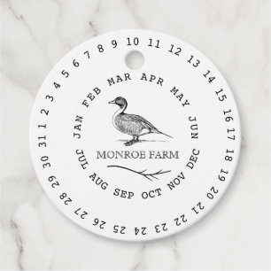 vintage farm encircled date egg carton favour tags