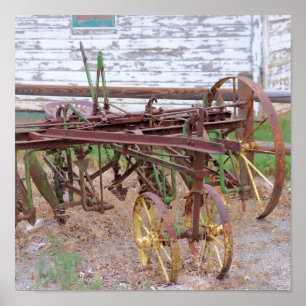 Vintage Farm Equipment Rusty Metal   Poster