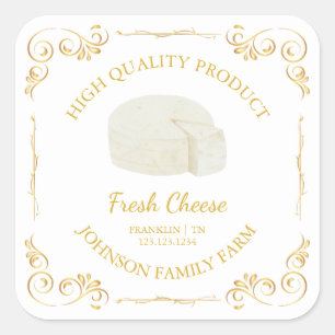 Vintage Farm Fresh Cheese Square Label