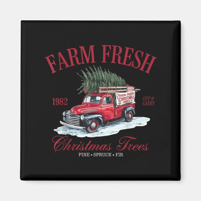 Vintage Farm Fresh Christmas Trees Farmhouse Ckup  Magnet (Front)