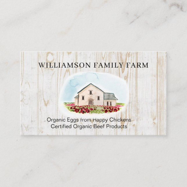 Vintage Farm Fresh Eggs & Meat Farmhouse  Business Card (Front)