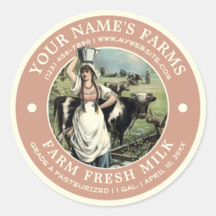 Vintage Farm Fresh Milk Label Template