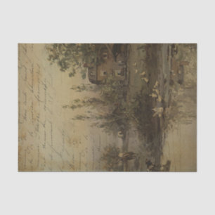 Vintage Farm Landscape Tissue Paper