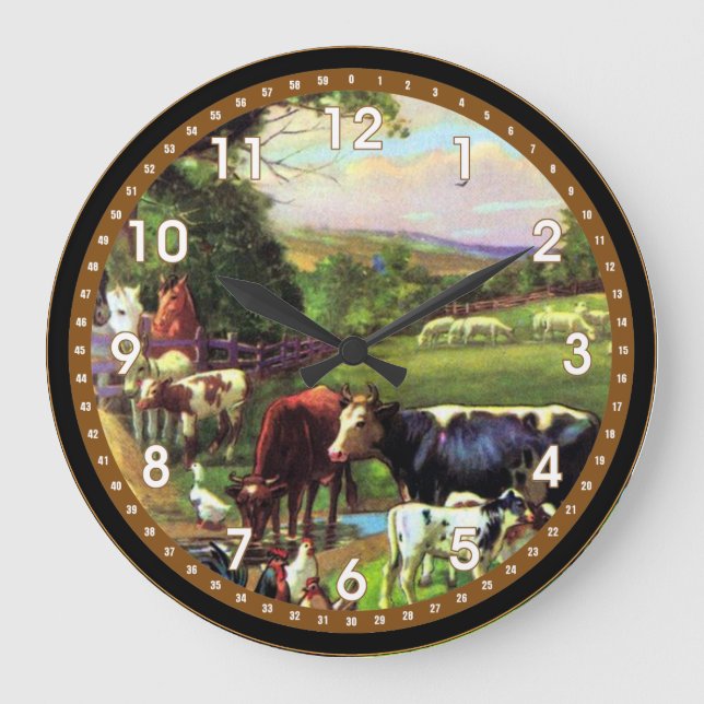 Vintage Farm Large Clock (Front)
