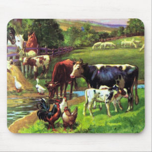 Vintage Farm Mouse Mat