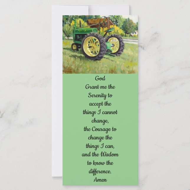 Vintage Farm Old Tractor Card (Front)