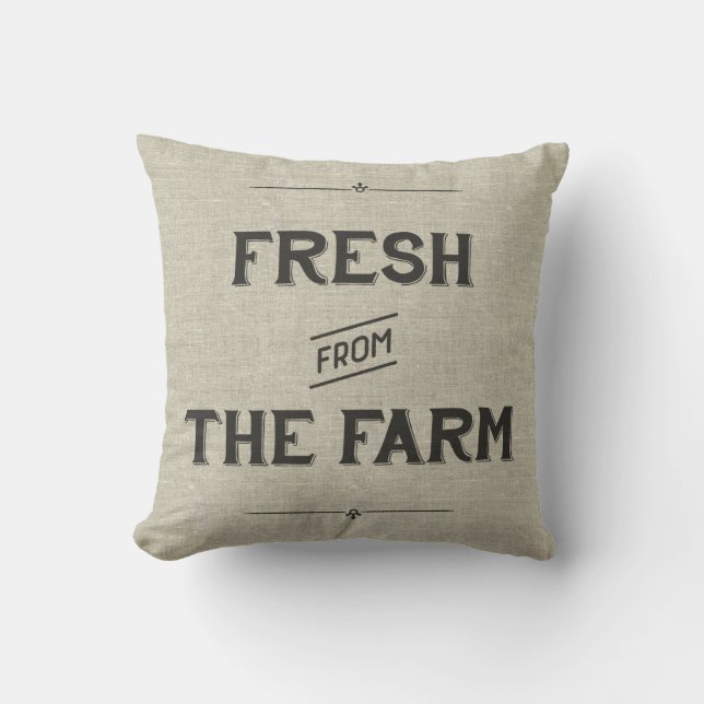 Vintage Farm Pillow - Fresh From the Farm (Front)