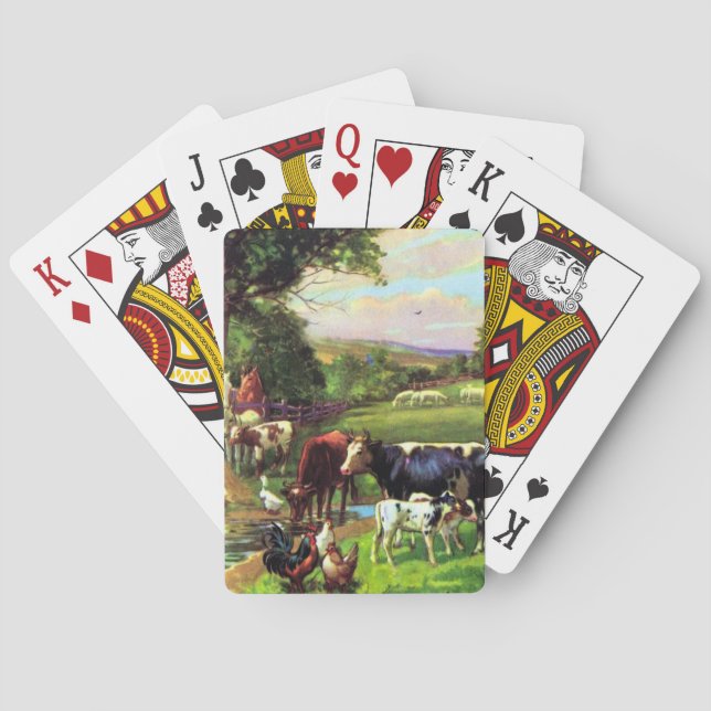 Vintage Farm Playing Cards (Back)