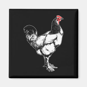Vintage Farm Rooster Minimalist Chicken Design _1 Magnet