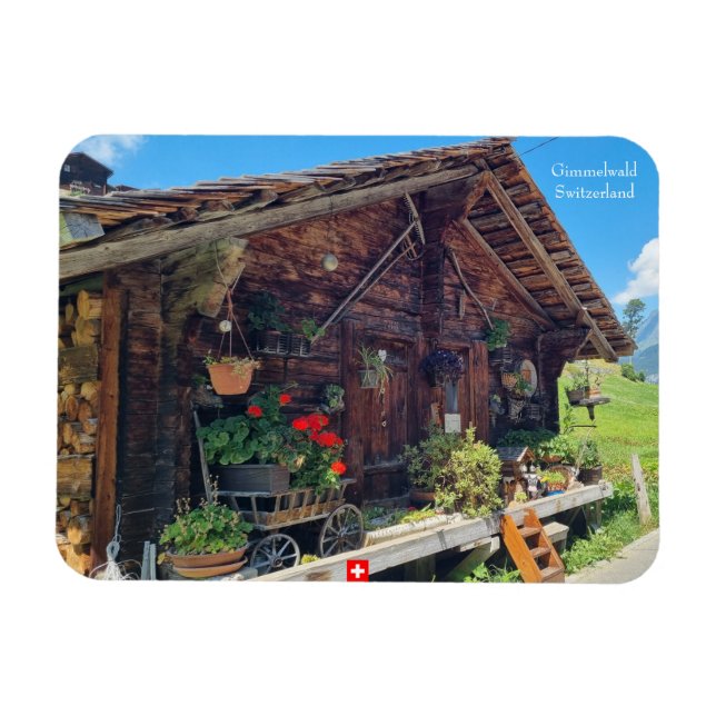 Vintage Farm Shed in Gimmelwald, Switzerland  Magnet (Horizontal)