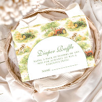 Vintage Farm Tractor Countryside Diapper Raffle