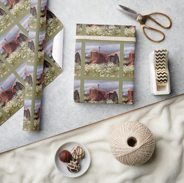 Vintage Farm Tractor Gift Wrapping Paper (Crafts)