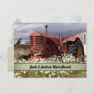 Vintage Farm Tractor New Address Postcards