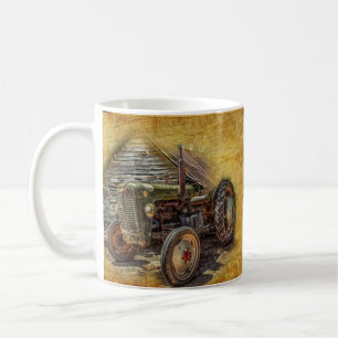 Vintage Farm Tractor Old Barn Shed Coffee Mug