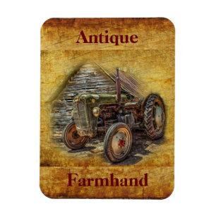 Vintage Farm Tractor Old Barn Shed Magnet