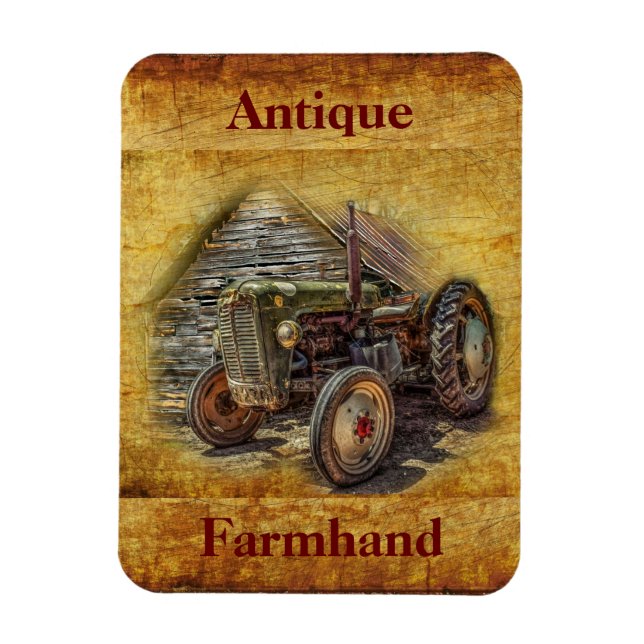Vintage Farm Tractor Old Barn Shed Magnet (Vertical)