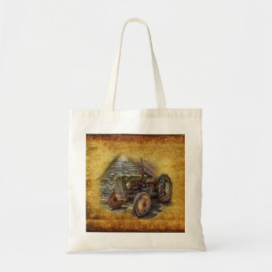Vintage Farm Tractor Old Barn Shed Tote Bag