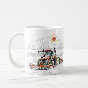 Vintage Farm Tractor Personalised Coffee Mug