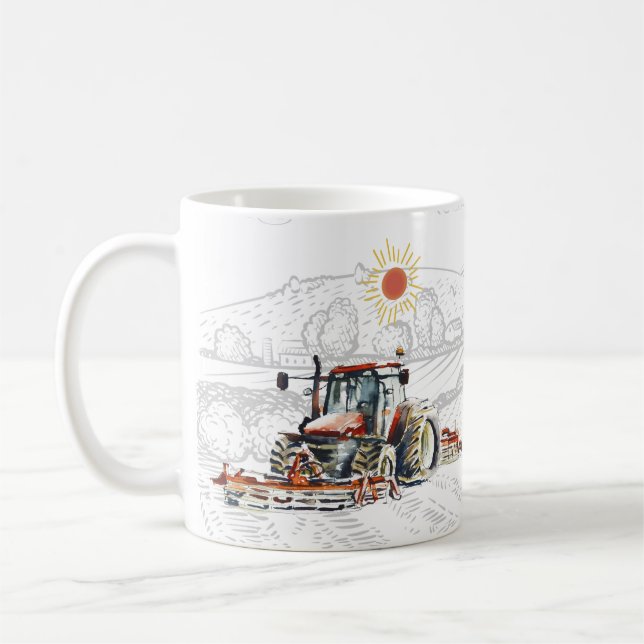 Vintage Farm Tractor Personalised Coffee Mug (Left)