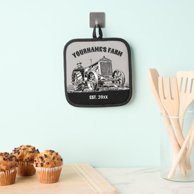 Vintage Farm Tractor Template Pot Holder (Insitu(Hanging))