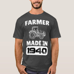 Vintage Farmer Born In 1940 83 Years Old Fathers D T-Shirt