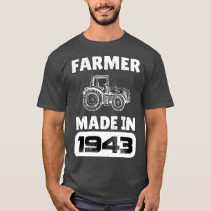 Vintage Farmer Born In 1943 80 Years Old Fathers D T-Shirt