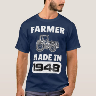 Vintage Farmer Born In 1948 75 Years Old Fathers D T-Shirt