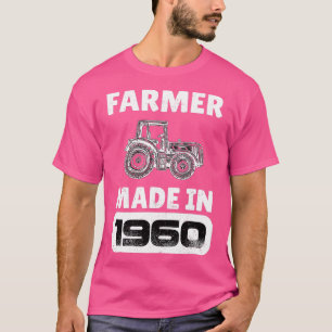 Vintage Farmer Born In 1960 63 Years Old Fathers D T-Shirt