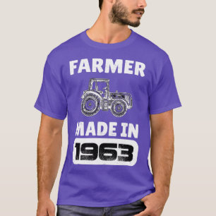 Vintage Farmer Born In 1963 60 Years Old Fathers D T-Shirt