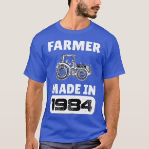Vintage Farmer Born In 1984 39 Years Old Fathers D T-Shirt