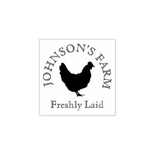 VINTAGE farmer free range organic EGGS Rubber Stamp