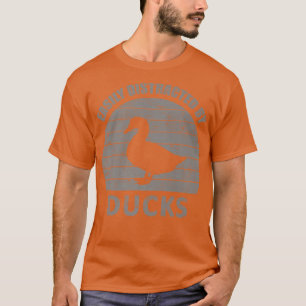 Vintage Farmer Funny Duck Lover Easily Distracted T-Shirt