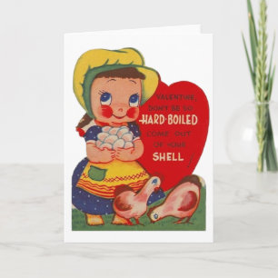Vintage Farmer Girl Valentine's Day Card