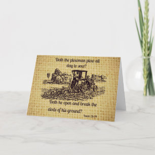 Vintage Farmer Greeting Card Bible Verse