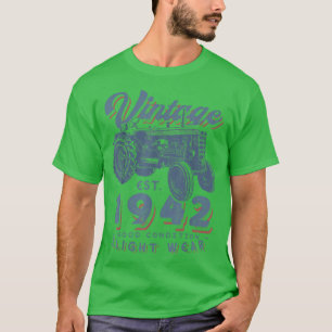 Vintage Farmer Tractor established 1942 80th Birth T-Shirt