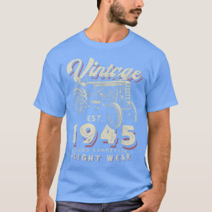 Vintage Farmer Tractor established 1945 77th Birth T-Shirt