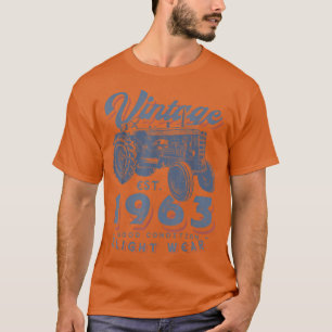Vintage Farmer Tractor established 1963 59th Birth T-Shirt
