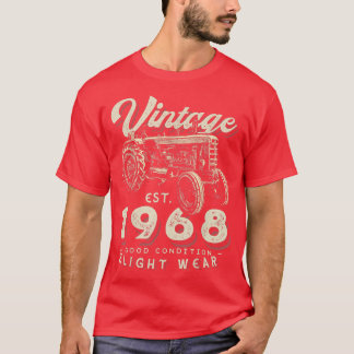 Vintage Farmer Tractor established 1968 54th Birth T-Shirt