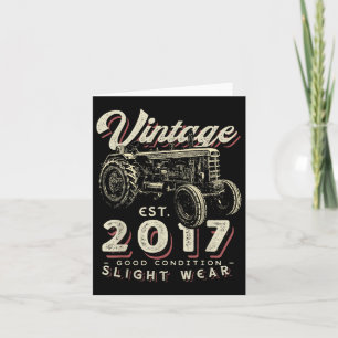 Vintage Farmer Tractor Established 2017 5th Birthd Card