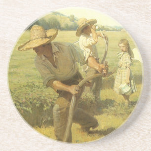 Vintage Farmers, Back to the Farm by NC Wyeth Coaster